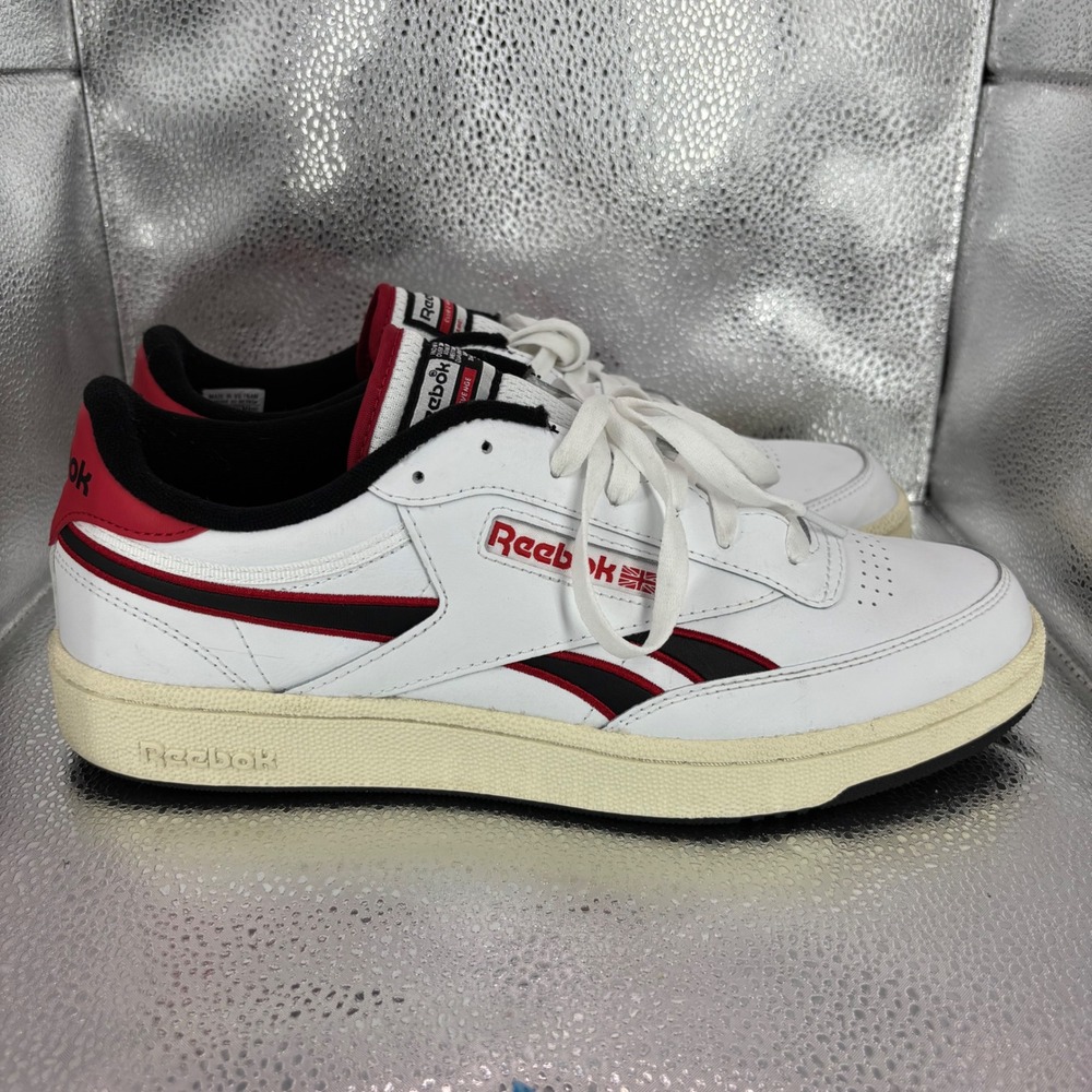 Reebok Club C Revenge Mens Sneakers White Red Black 1000200019 Size 11.5 - Picture 1 of 7